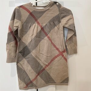 Burberry like new sweater dress classic print 18months